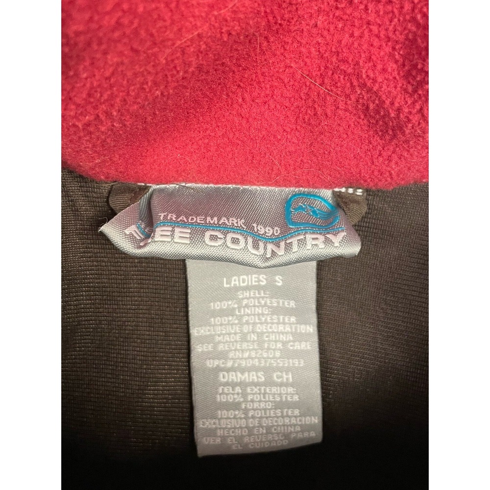 Free Country Ladies Fleece Jacket Full Zip Brown Raspberry Sz Small  Zip Pockets - Picture 2 of 6